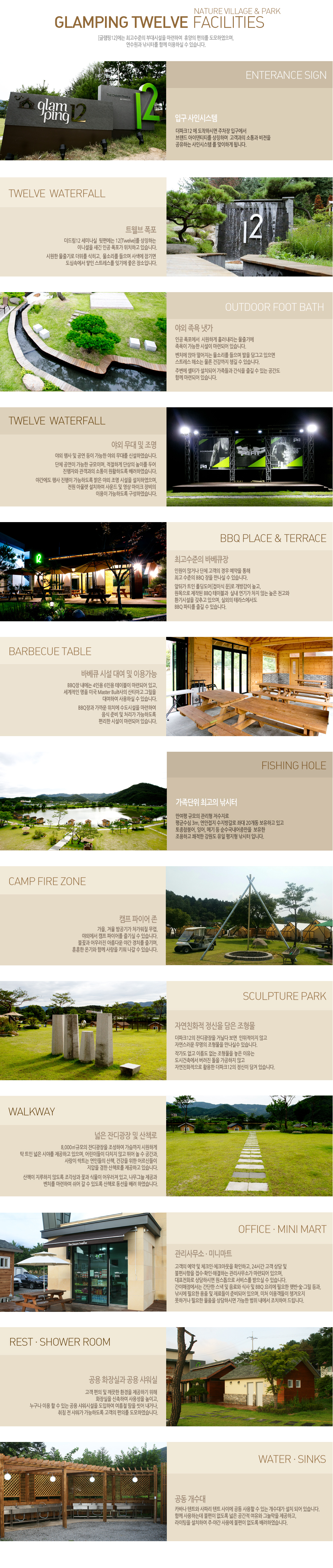 
[����ũ12]���� ������, �۷���, �����͸� �̿��ϴ� �پ��� �湮������ ���Ǹ�  �����ϱ� ���� 
�ְ������� �δ�ü��� �����Ͽ�  �޾��� �������� �ּ�ȭ �ϱ����� ����Ͽ����ϴ�    
*�Ա� ���νý��� 
����ũ12 �� �����Ͻø� ������ �Ա�����  
�귣�� ���̵�ƼƼ�� ��¡�ϸ�  �������� ����� ������ 
�����ϴ� ���νý��� �� �����ϰ� �˴ϴ�. 
*Ʈ���� ���� 
���帲12 ���̳���  �������� 12[Twelve]�� ��¡�ϴ�  
�̴ϼ��� ���� �ΰ� ������ ��ġ�ϰ� �ֽ��ϴ�. 
�ÿ��� ���ٱ�� ������ ������,  ���Ҹ��� ������ ����� ����  
���ɼӿ��� ���� ��Ʈ������ �ر⿡ ���� ����Դϴ�. 
*�߿� ���� ����
�ΰ� ��������  �ÿ��ϰ� �귯������ ���ٱ⿡
������ ������ �ü��� ���õǾ� �ֽ��ϴ�. 
��ġ�� �ɾ� �������� ���Ҹ��� ������ ���� ��װ� ������ 
��Ʈ���� �ؼҴ� ���� �ǰ����� ì�� �� �ֽ��ϴ�. 
�ֺ��� ���Ͱ� ��ġ�Ǿ� ������� ������ ��� �� �ִ� ������ 
�Բ� ���õǾ� �ֽ��ϴ�.
*�߿� ���� �� ���� 
�߿� ��� �� ���� ���� ������ �߿� ���븦 �ż��Ͽ����ϴ�.
��ü ������ ������ �Ը��̸�, �����ϰ� �ܻ��� ���̸� �ξ� 
�����ڿ� �������� ������ ��Ȱ�ϵ��� ����Ͽ����ϴ�.
�߰����� ��� ������ �����ϵ��� ���� �߿� ���� �ü��� ��ġ�Ͽ�����,
���� �ƿ﷿ ��ġ�Ͽ� ���� �� ���� ����ũ ����� 
�̿��� �����ϵ��� �����Ͽ����ϴ�.
*�ְ������� �ٺ�ť�� 
�ο��� ���ų� ��ü ������ ��� ������ ���� 
�ְ� ������ BBQ ���� ������ �� �ֽ��ϴ�. 
�յڰ� Ʈ�� ��������[���̽� ��]�� ���氨�� ����, 
�������� ���۵� BBQ ���̺���  �ǳ� ���Ⱑ ���� �ʴ� ���� õ���� 
ȯ��ü��� ���߰� ������, �ǿ��� �׶󽺿����� 
BBQ ��Ƽ�� ��� �� �ֽ��ϴ�. 
*�ٺ�ť �ü� �뿩 �� �̿밡�� 
BBQ�� ������ 4�ο� 6�ο� ���̺��� ���õǾ� �ְ�, 
�������� ��ǰ �̱� Master Built���� ��Ƽ�ư� �׸���  
�뿩�Ͽ� ����Ͻ� �� �ֽ��ϴ�. 
BBQ��� ����� ��ġ�� �����ü��� �����Ͽ�  
���� �غ� �� ó���� �����ϵ���  
������ �ü��� ���õǾ� �ֽ��ϴ�. 
*�������� �ְ��� ������  
������ �Ը��� ������ �������� 
��ռ��� 3m, �������� �����氥�� �´� 20���� �����ϰ� �ְ�  
�������ؾ�, �׾�, �ޱ� �� ����������������  ������ 
�����ϰ� ������ ������ ���� ������ ������ �Դϴ�. 
*��Ʈ���� �������� ��¡�ϴ� ������ 
�ٸ���, �����ϰ�, �������� ���������� ��������,
��� �����鿡�� Ȱ�����̰� �ǰ��� ��������Ÿ���� �����Ѵٴ� 
ö���� �⺻ �̳��� �ؼ��ϰ� �ֽ��ϴ�.
�۷ι� ��Ʈ���� ��������� ���α׷� ���� ü���� 
��¡�ϴ� �������� ��ġ�Ǿ� �ֽ��ϴ�.
*�ڿ�ģȭ�� ������ ���� ������
����ũ12�� �ܵ����� �ŴҴ� ����  ���������� �ʰ� 
�ڿ������� ������ �������� �����Ǽ� �ֽ��ϴ�. 
�۰��� ���� �̸��� ���� �������� ���� ������
���ð��࿡�� ������ ���� �������� �ʰ� 
�ڿ�ģȭ������ Ȱ���� ����ũ12�� ������ ��� �ֽ��ϴ�. 
*���� �ܵ��� �� ��å��  
8,000���Ը��� �ܵ����� �����Ͽ� �������� �ÿ��ϰ� 
Ź Ʈ�� ���� �þ߸� �����ϰ� ������, ��̵��� ��ġ�� �ʰ� �پ� �� �� ������,
����� ��Ʈ�� ���ε��� ��å, �ǰ��� ���� ��ŵ��� 
������ ���� ��å�θ� �����ϰ� �ֽ��ϴ�.

��å�� �������� �ʵ��� ������� �ɰ� �Ĺ��� ��췯�� �ְ�, �����״� ������ 
��ġ�� �����Ͽ� ���� �� �� �ֵ��� ��å�� ������ ��� �Ͽ����ϴ�.
*�����繫�� . �̴ϸ�Ʈ
������ ���� �� üũ�Ρ�üũ�ƿ��� Ȯ���ϰ�, 24�ð� ���� ��� �� 
���������� ������Ȯ�Ρ��ذ��ϴ� �����繫�Ұ� ���õǾ� ������, 
��ǥ��ȭ�� ����Ͻø� ���������� ���񽺸� ������ �� �ֽ��ϴ�. 
���̸��������� ������ ���� �� ����� �Ļ� �� BBQ �丮�� �ʿ��� �޹ݡ������׸� ���, 
���ÿ� �ʿ��� ��ǰ �� ������ �غ�Ǿ� ������, ��ó �̿밴���� ì�ܿ��� 
���ϰų� �ʿ��� ��ǰ�� ����Ͻø� ������ ���� ������ ��ġ�Ͽ� �帳�ϴ�. 
*���� ȭ��ǰ� ���� ������
���� ���� �� ������ ȯ���� �����ϱ� ���� 
ȭ����� �����Ͽ� ��뼺�� ���̰�,
������ �̿� �� �� �ִ� ���� �����ü��� �����Ͽ� ����ö ���� �ľ� ���ų�,
��ħ �� ������ �����ϵ��� ������ ���Ǹ� �����Ͽ����ϴ�.
